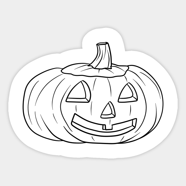 Halloween Jack O' Lantern Black Line Sticker by saradaboru